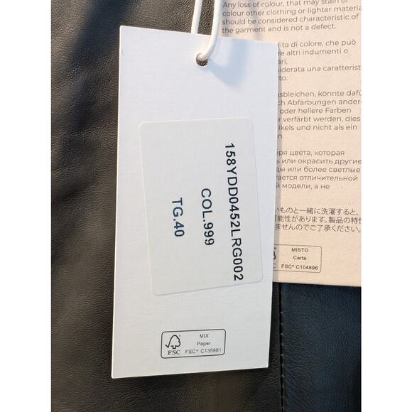 8 by YOOX Italian Leather Pencil Mid-Long Dress Black IT Size 40 US Size 4 Small - Picture 11 of 12